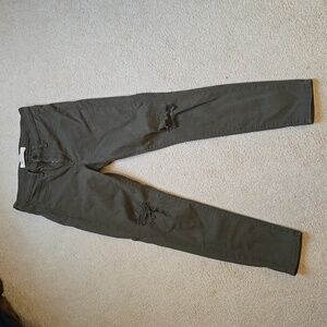 Distressed Olive Jeans
